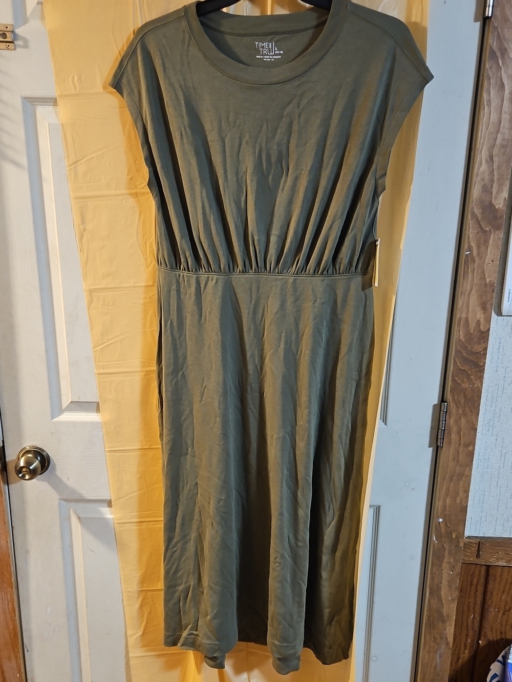 TIME AND TRU DOLMAN MIDI DRESS: GREEN: NEW WITH TAGS: SIZE L (12-14)